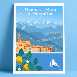 Affiche ''Menton, Riviera et Merveilles''