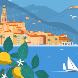 Affiche ''Menton, Riviera et Merveilles''