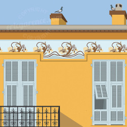 Affiche ''Cagnes-sur-Mer, La maison à frise''
