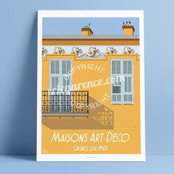 Affiche ''Cagnes-sur-Mer, La maison à frise''
