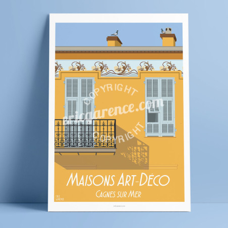 Affiche ''Cagnes-sur-Mer, La maison à frise''