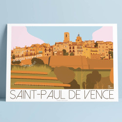 Affiche ''Saint-Paul-de-Vence en automne''