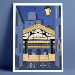 Affiche ''Antibes, Le marché nocturne''