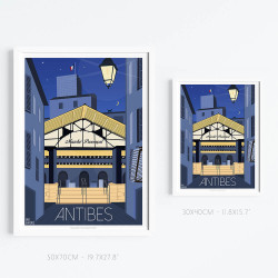 Affiche ''Antibes, Le marché nocturne''