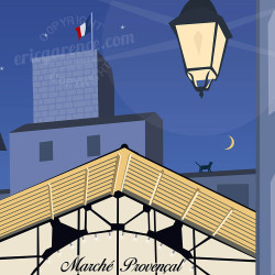 Affiche ''Antibes, Le marché nocturne''