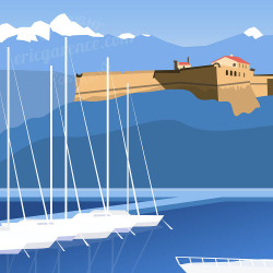 Affiche ''Antibes, Le fort Vauban''