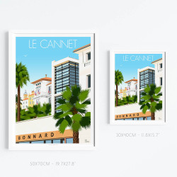 Affiche ''Le Cannet, le Musée Bonnard et la Mairie''