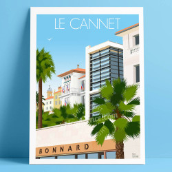 Affiche ''Le Cannet, le Musée Bonnard et la Mairie''