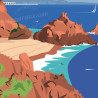 Affiche de "Théoule-sur-mer, La pointe de l’aiguille" by Eric Garence, artiste français, illustrateur, pop, retro