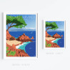 Affiche de "Théoule-sur-mer, La pointe de l’aiguille" by Eric Garence, artiste français, illustrateur, pop, retro