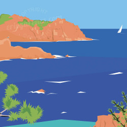 Affiche ''Esterel, la route des calanques''