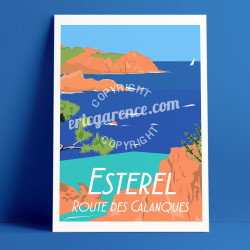 Affiche ''Esterel, la route des calanques''