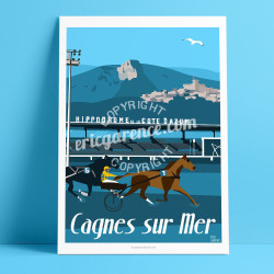 Affiche ''Cagnes-sur-Mer, L'hippodrome''