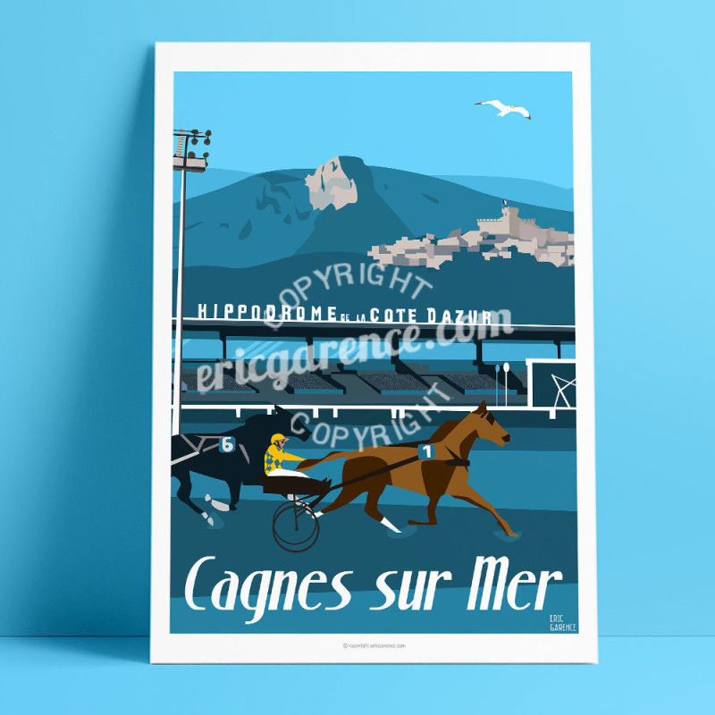 Affiche ''Cagnes-sur-Mer, L'hippodrome''
