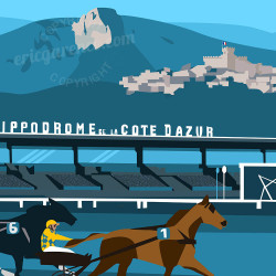 Affiche ''Cagnes-sur-Mer, L'hippodrome''