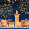 Affiche ''Cagnes-sur-Mer, Le feu d’artifice''