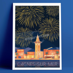Affiche ''Cagnes-sur-Mer, Le feu d’artifice''