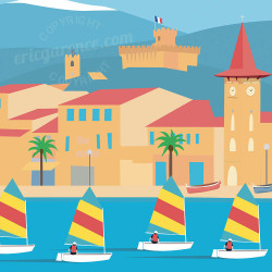 Affiche ''Cagnes-sur-Mer, les optimists''