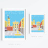 Affiche de "Nice, la place St François" by Eric Garence, artiste français, illustrateur, pop, retro