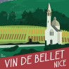 Affiche de "Nice, Vin de Bellet" by Eric Garence, artiste français, illustrateur, pop, retro