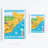 Affiche ''La Carte de la Côte d'Azur''
