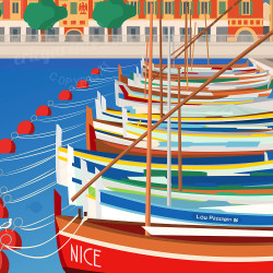 Poster ''Le Port de Nice et Lou Passagin''