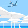 Affiche de "Nice - Dubai Nice en A380" by Eric Garence, artiste français, illustrateur, pop, retro