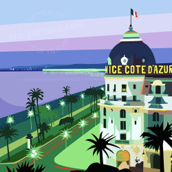 Affiche ''Nice, Le Negresco et la Promenade des Anglais''