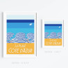 Affiche ''La Plage, Côte d'Azur''