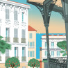 Affiche ''Beaulieu-sur-Mer, Le kiosque à Musique de la place Marinoni''