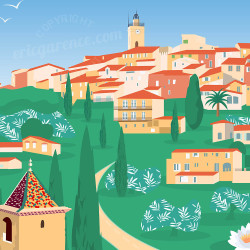 Affiche ''Mougins, Le matin''