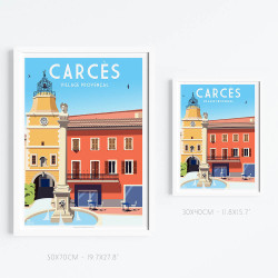Affiche ''Carcès, Village provençal et son clocher''