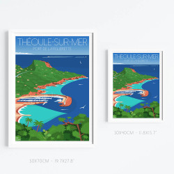 Affiche ''Théoule-sur-Mer, Le Port de la Figuerette''