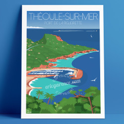 Affiche ''Théoule-sur-Mer, Le Port de la Figuerette''