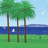 Affiche ''Palmiers et vignes à la Croix-Valmer''