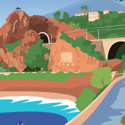 Affiche ''Théoule-sur-mer, La corniche d’or''