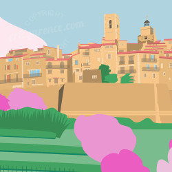 Affiche ''Saint-Paul-de-Vence au Printemps''