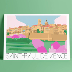 Affiche ''Saint-Paul-de-Vence au Printemps''