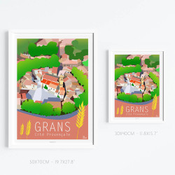 Affiche ''Grans, Village provençal''