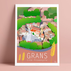 Affiche ''Grans, Village provençal''