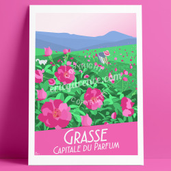 Affiche ''Grasse, la Centifolia''