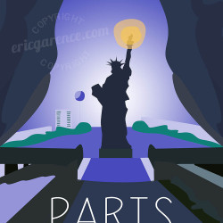 Affiche ''Paris l'Ile aux Cygnes''