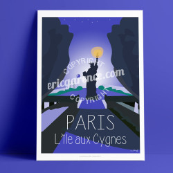 Affiche ''Paris l'Ile aux Cygnes''