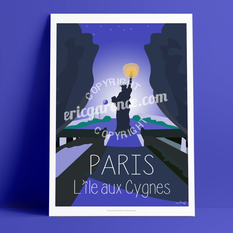 Affiche ''Paris l'Ile aux Cygnes'' Affiche ''Paris l'Ile aux Cygnes''
