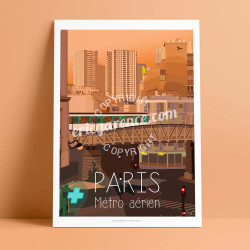 Affiche ''Paris - Métro aérien''
