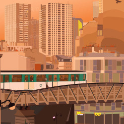 Affiche ''Paris - Métro aérien''