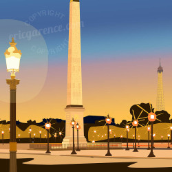 Affiche ''Paris - Place de la Concorde"