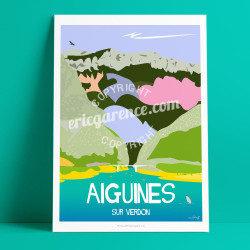 Affiche ''Aiguines, Les Gorges - Haut-Var''