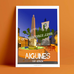 Affiche ''Aiguines, La Fontaine - Haut-Var''