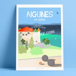 Affiche ''Aiguines, Le Château - Haut-Var''